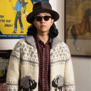 LightningClub复古手工编织开衫 北美野牛 重磅Cowichan考伊琴毛衣