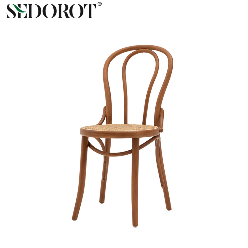 北欧实木藤编餐椅18号