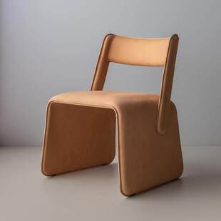 北欧中古风单人沙发椅设计师售楼处酒店接待休闲椅简约现代洽谈椅