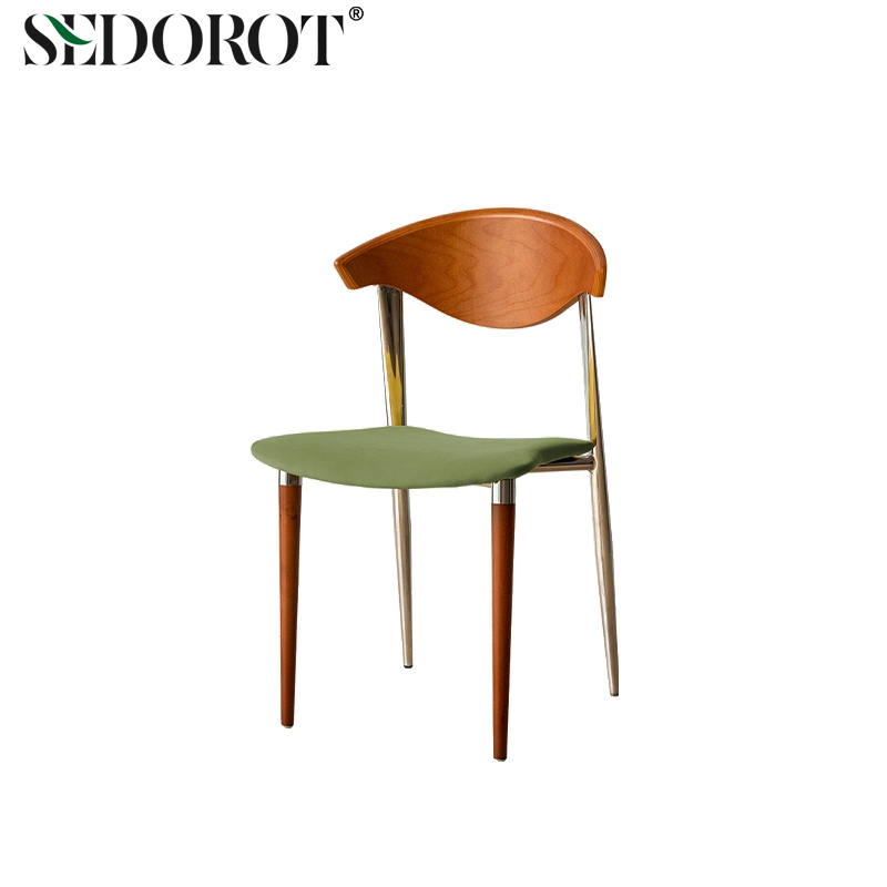 设计师奶油风中古餐椅软包餐桌椅