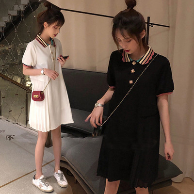 不包邮孕妇夏装上衣2019新款中长款Polo领孕妇连衣裙超仙女时尚夏天裙子