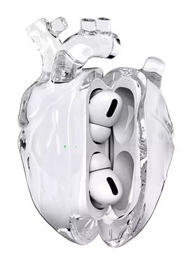 808FC原创心脏耳机保护套Airpodspro2液态硅胶适用苹果airpods4蓝牙耳机壳3代一代二透明C口全包防摔pro新款
