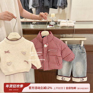 【咸柠七】双面穿！冬装女童韩系外套2025秋冬季新款儿童两穿棉服