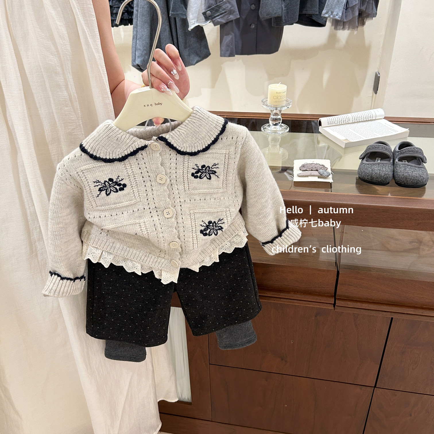 女童韩系外套绣花加绒