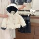 女孩加绒格子外套 女童加厚棉服秋冬儿童连帽上衣韩版 咸柠七
