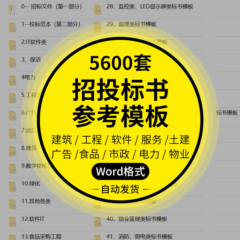 标书模板范本投标招标文件采购服务物业施工程标书制作教程电子版