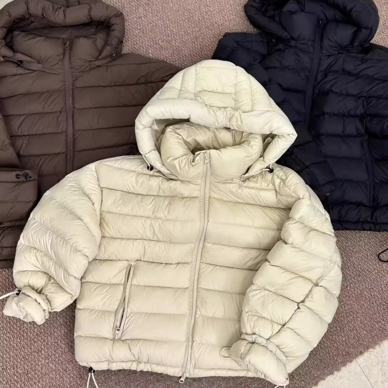 【秋冬严选】韩系连帽羽绒服抽绳加厚外套(衣长56左右)