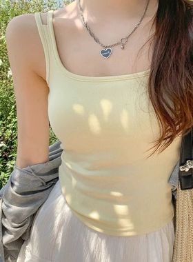 纯欲抹胸小吊带女内搭带胸垫遮副乳防走光打底双肩夏季修身背心