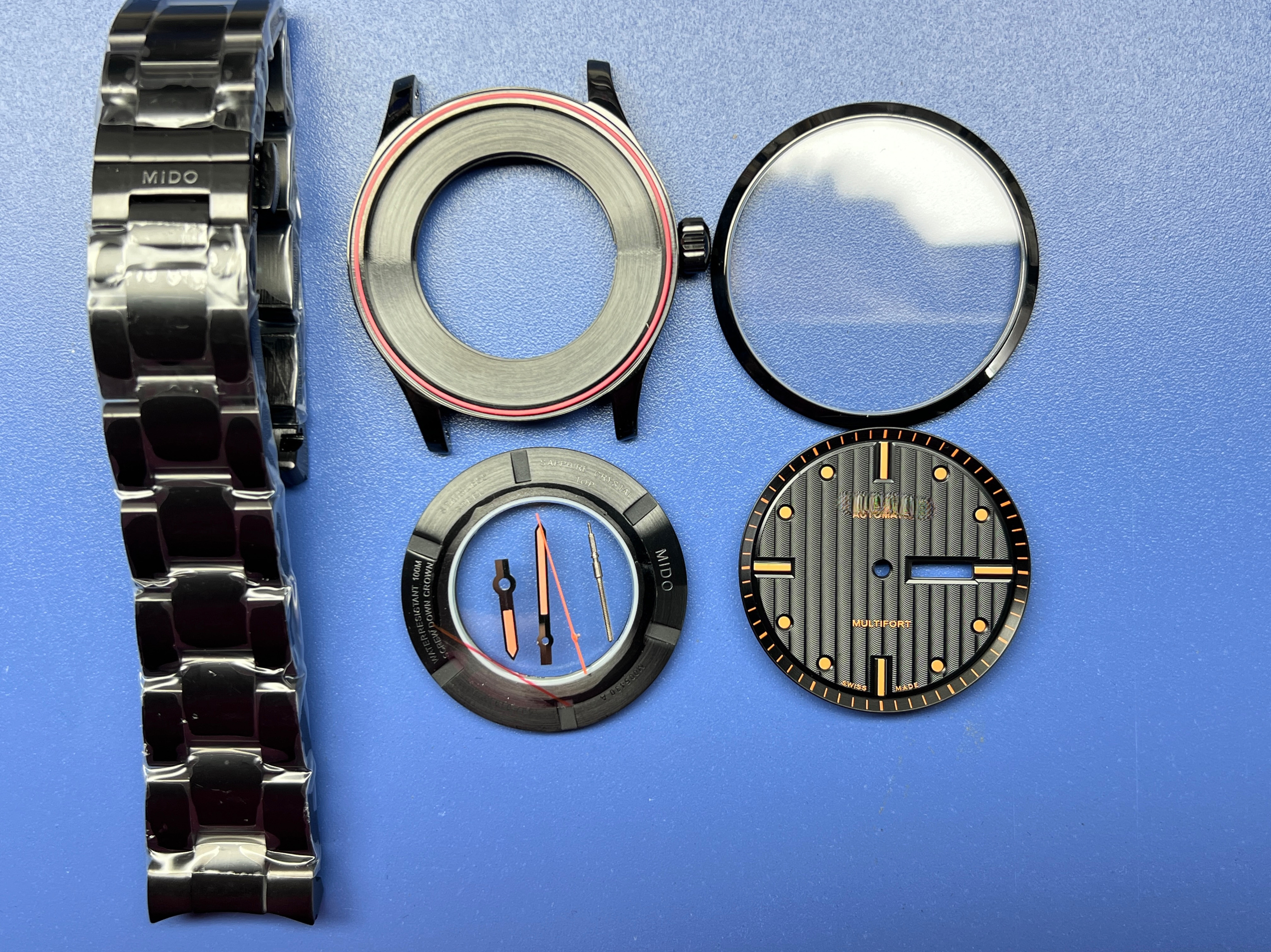 手表配件 舵手42 M005 适配2836 2846 机芯表壳全套 蓝宝石镜片