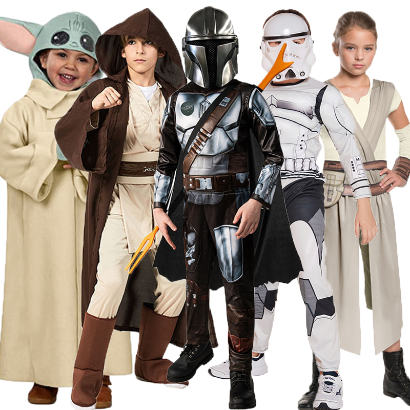万圣节绝地武士儿童衣服cos星球大战曼达洛人白兵服蕾伊西斯服装