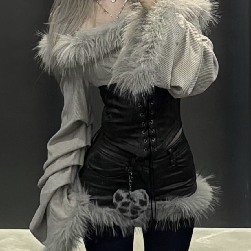 毛绒绒拼接PU皮裤2026春季新款美式复古修身显瘦休闲直筒短热裤子,女装/女士精品,休闲裤,淘宝优惠券,粉丝福利购,淘宝优惠卷