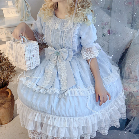 原创正版Lolita星颂op夏季甜美轻花嫁款洛丽塔日常洋装连衣裙全套券后188.00元
