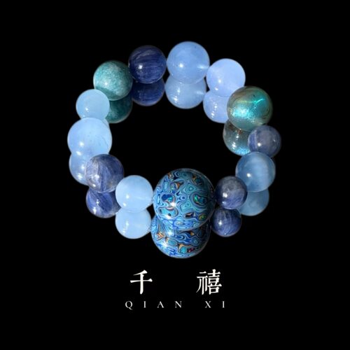 水系全能多宝纯天然海蓝宝大漆非遗欧泊手串高端女友礼物手链百搭