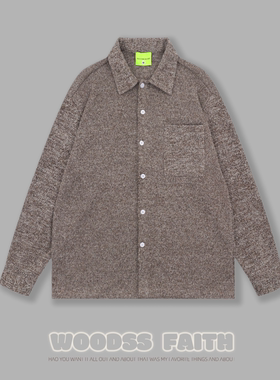 Faith美式复古小香风长袖衬衫男女春秋宽松休闲百搭INS衬衣外套
