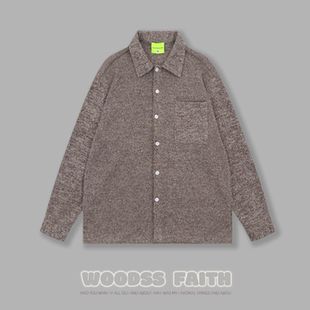 男女春秋宽松休闲百搭INS衬衣外套 衬衫 Faith美式 复古小香风长袖