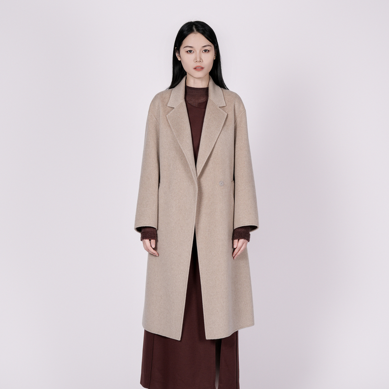 XG/雪歌2025年冬季新款轻奢优雅风大衣女中长款外套XK410061AZ73