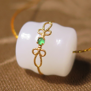 天然和田玉新疆且末料白玉18k金镶转运珠如意勒子吊坠