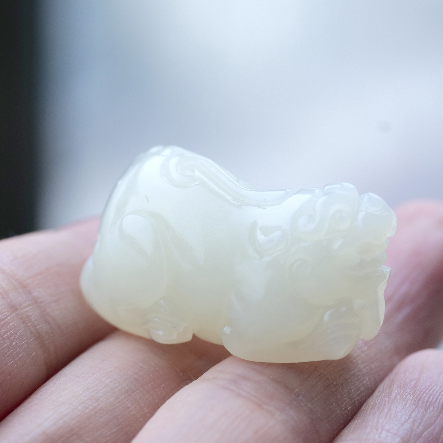 天然和田玉俄料羊脂白玉貔貅吊坠挂件玉佩首饰饰品工艺品8z