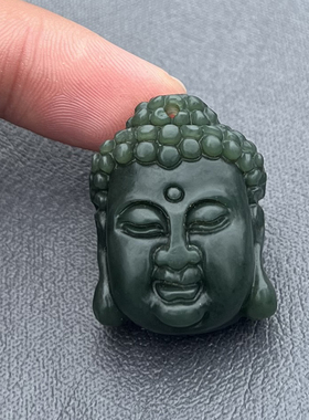 天然新疆塔县青玉细腻油润佛头吊坠F