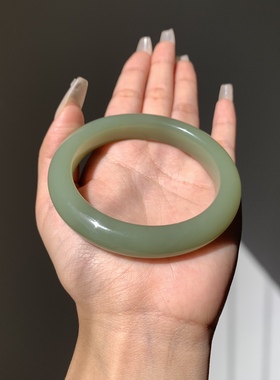 58圈口天然和田玉新疆若羌青黄口手镯62.4克