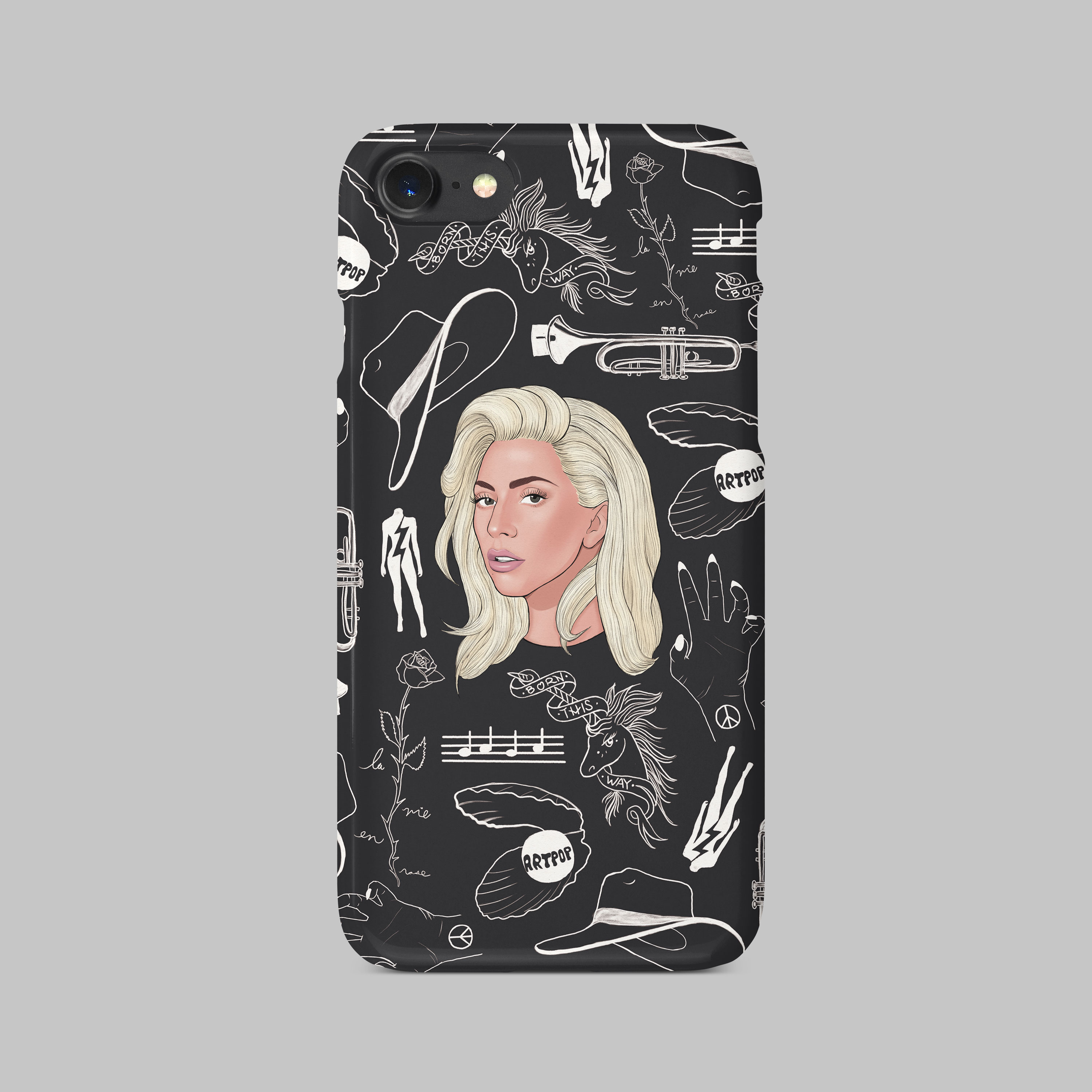 Lady Gaga 插画纪念款手机壳保护壳磨砂软壳欧美原创设计