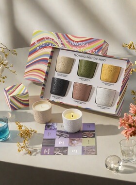 冰岛苔原香薰蜡烛创意水泥杯蜡烛伴手礼家用室内持久扩香摆件礼物