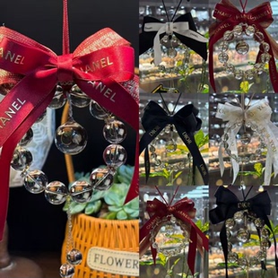 高定-有球必应 高山流水料丨列姆利亚白水晶+异象水晶球丝带车挂