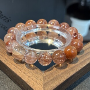 红钢丝兔毛单圈手串 11.5mm