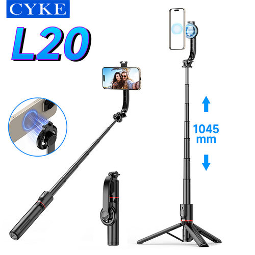 CYKE磁吸手机支架桌面直播三脚架L20自拍棒便携小巧蓝牙自拍杆NCC