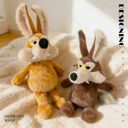 跨境卡通大尾巴狼公仔毛绒玩具大灰狼儿童陪伴玩偶布娃娃表演道具