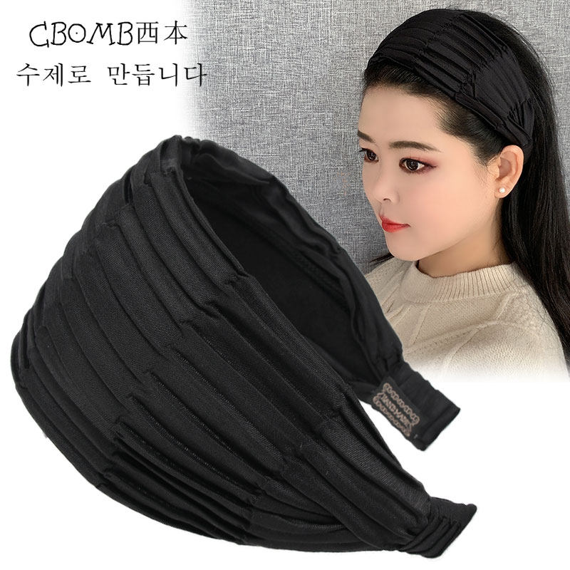发箍布艺韩版褶皱宽边
