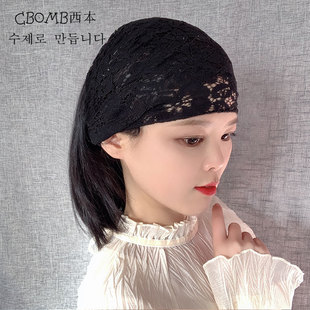 化妆束发带韩式洗脸发卡遮白发头箍网红宽边压发头巾头套发箍发夹