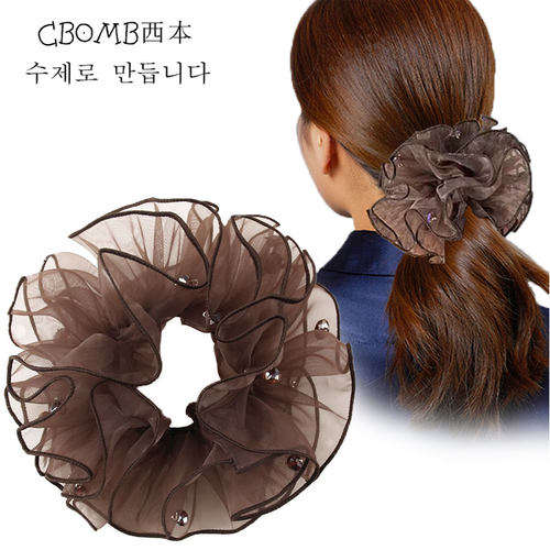 盘发马尾发圈女娟纱蓬松大肠圈