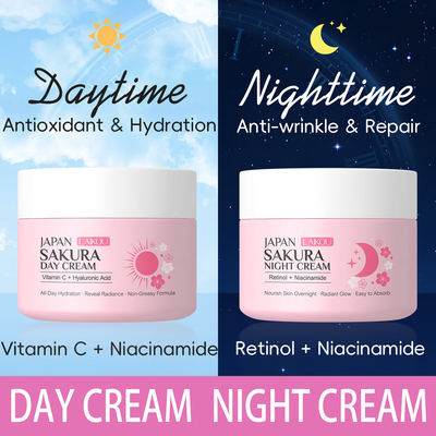LAIKOU SAKURA DAY NIGHT CREAM莱蔻日本樱花日霜晚霜保湿早A晚C