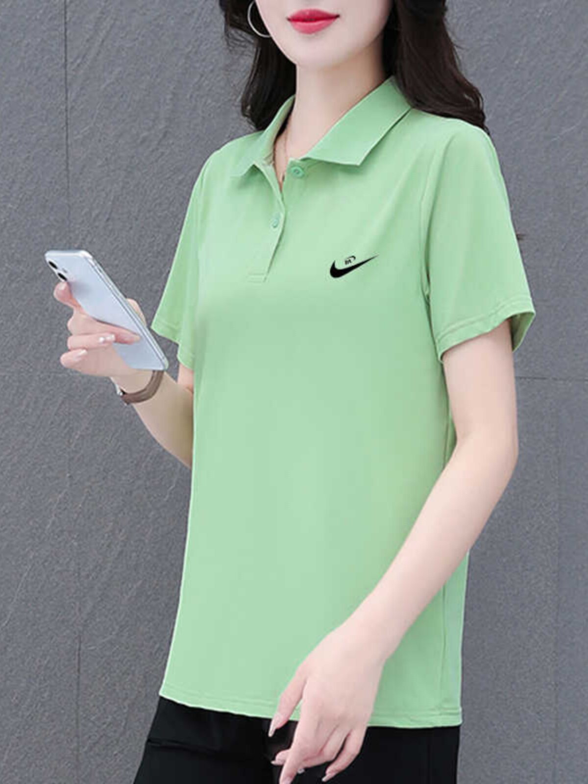 NK BRAND QUICK DRY SHORT SLEEVE T-SHIRT WOMENS SUMMER 2024 NEW CASUAL MOM POLO SHIRT BREATHABLE THIN TOP