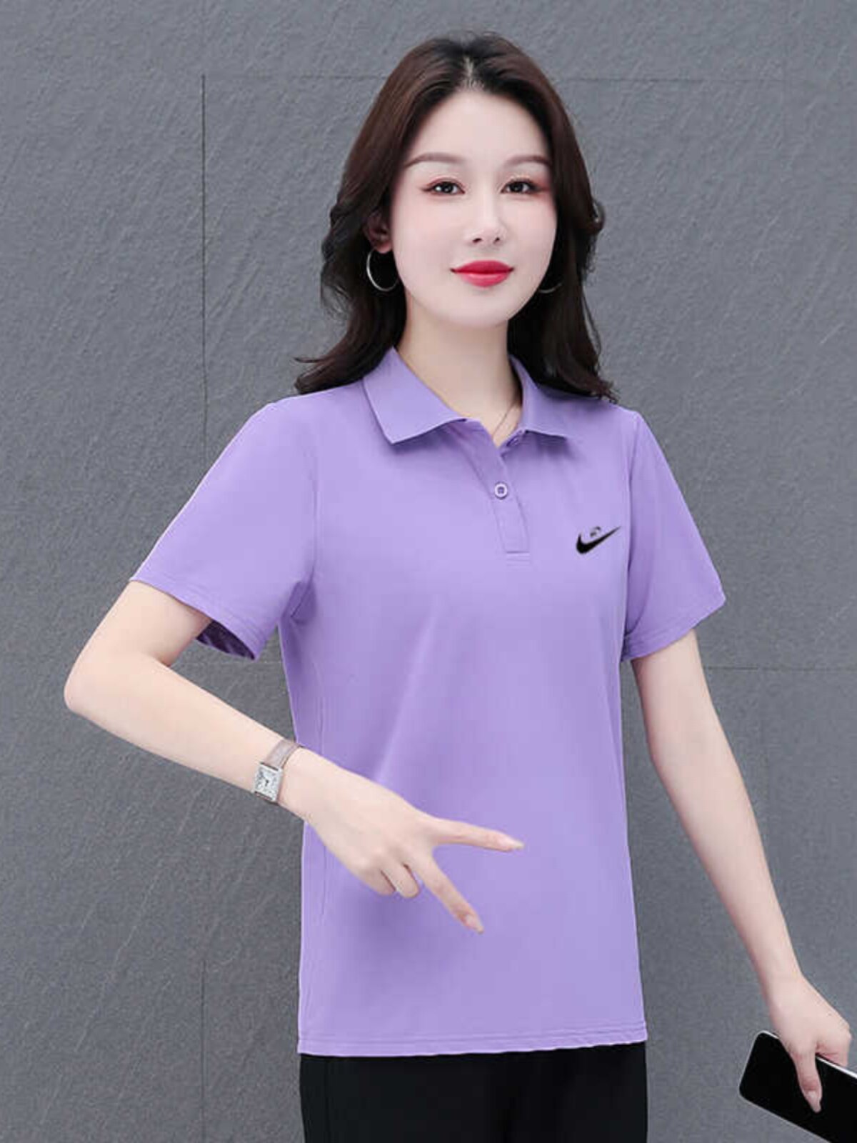 NK BRAND QUICK DRY SHORT SLEEVE T-SHIRT WOMENS SUMMER 2024 NEW CASUAL MOM POLO SHIRT BREATHABLE THIN TOP