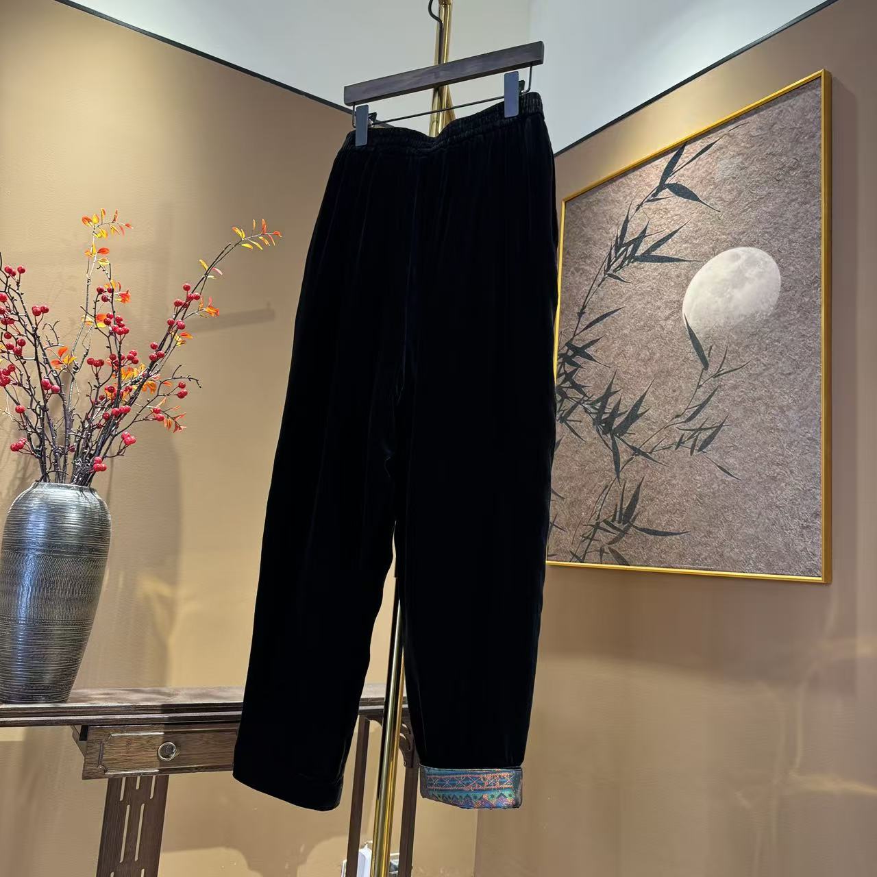 桑蚕丝丝绒休闲裤女秋百搭哈伦裤