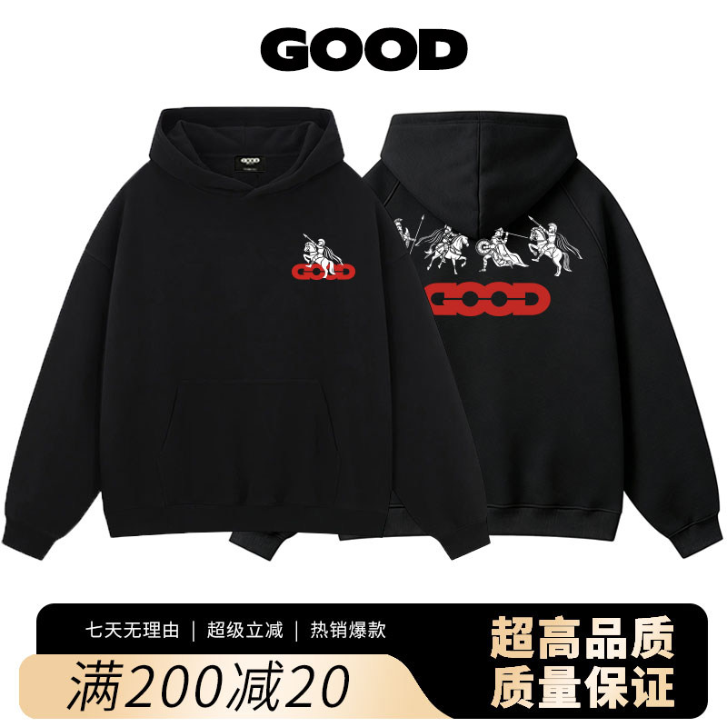 【官方正品】GOOD BRAND情侣装潮牌连帽卫衣士兵涂鸦男女国潮加绒