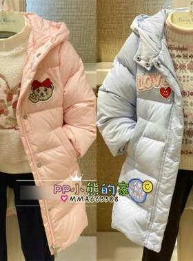 女童长款加厚羽绒服卫衣