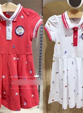 夏季新款女童满印洋气短袖连衣公主裙PCOMB6541R OMB6541R