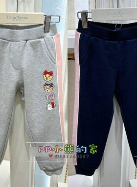 春季款小熊童装女童纯棉毛圈运动裤休闲裤TKTM221151K WQ221151K