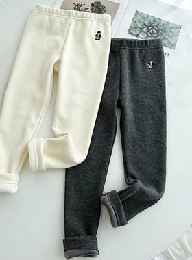 2025秋冬新款童装小熊女童休闲裤运动加绒打底裤TTTM25DC66H