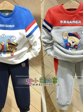 现货春秋男童长袖圆领卫衣PCMAA4911S休闲运动长裤PCTMA4911S