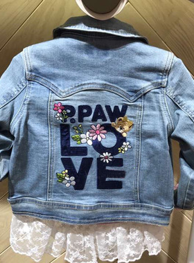 现货促销春秋季款女童绣花牛仔外套PCJE95341R TKJJ82351A