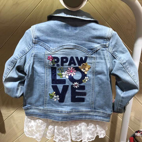 春秋季女童绣花牛仔外套