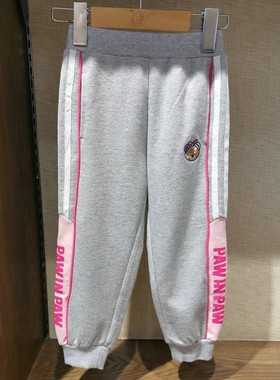 春秋季小熊童装女童两色针织休闲裤纯棉毛圈运动长裤PCTMA7742N