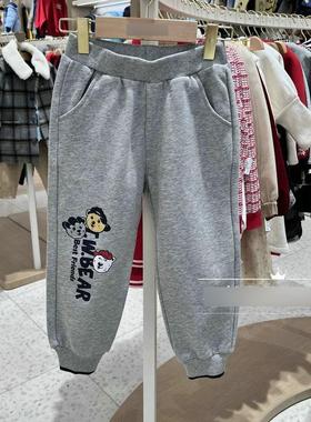 2025春季小熊童装男童休闲运动百搭长裤纯棉毛圈卫裤TKTM251251K