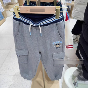 裤 25春季 工装 小熊童男童舒适纯棉束脚休闲运动裤 TKTM251101A 新款