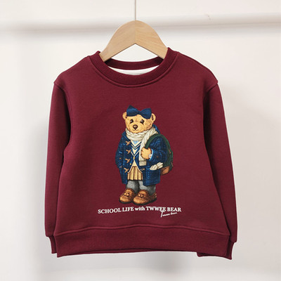 秋冬季女童男童圆领加绒卫衣休闲运动百搭TTMA238T72H