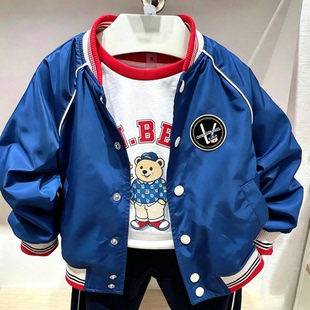 2025春秋款小熊童装男童外套棒球服立领夹克SR上衣JJ221204A